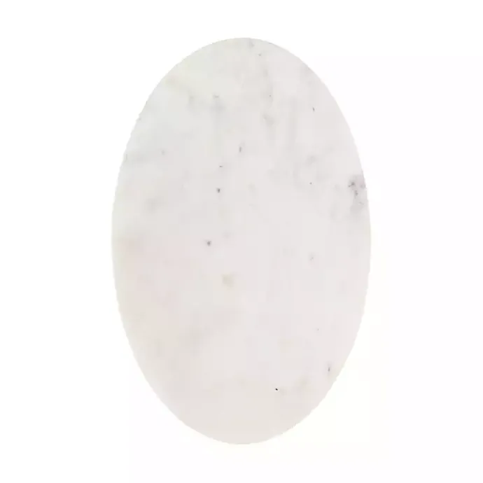 Clearance Kirklands Home Marble and Gold Oval C-Shape Accent Table White