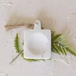 Discount Kirklands Home Marble and Jute Spoon Rest White