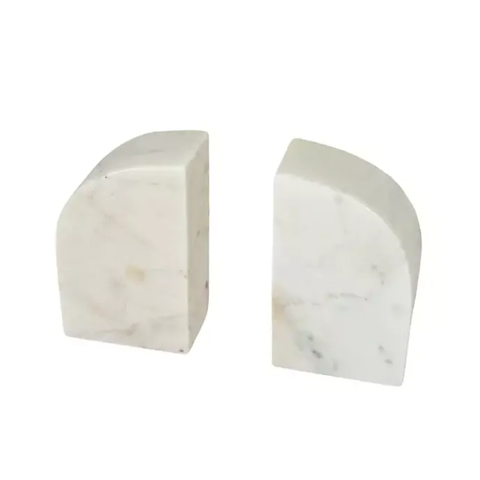Kirklands Home Marble Arch Bookends, Set of 2 White