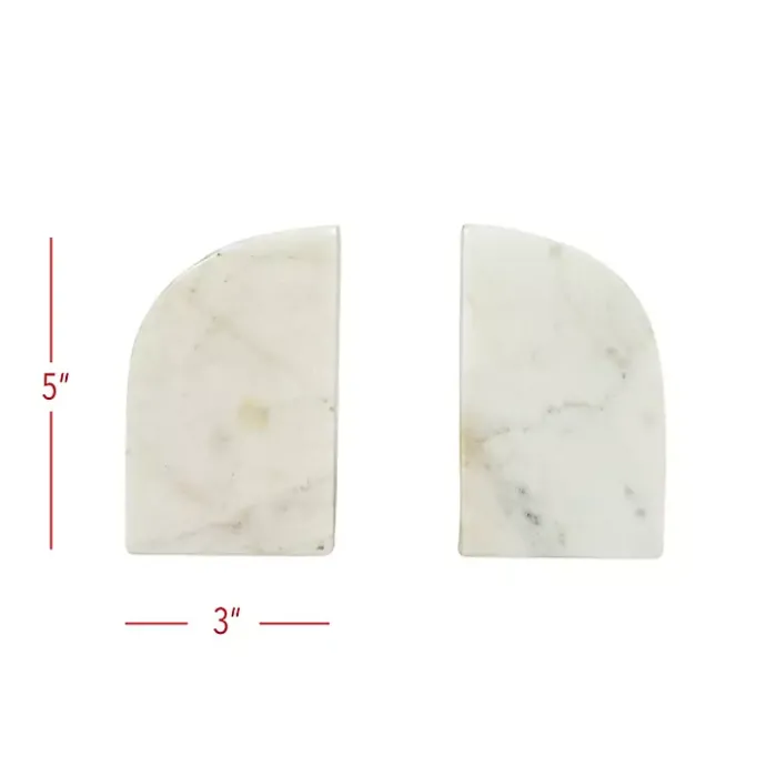Kirklands Home Marble Arch Bookends, Set of 2 White