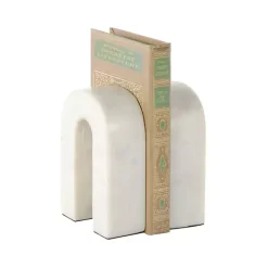 Sale Kirklands Home Marble Arched Bookends, Set of 2 White