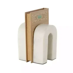 Sale Kirklands Home Marble Arched Bookends, Set of 2 White
