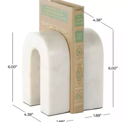 Sale Kirklands Home Marble Arched Bookends, Set of 2 White
