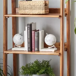 Outlet Kirklands Home Marble Globe Bookends, Set of 2 White