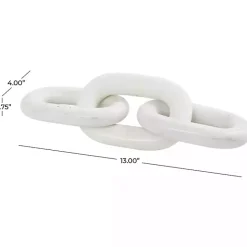 Hot Kirklands Home Marble 3-Link Chain Sculpture White