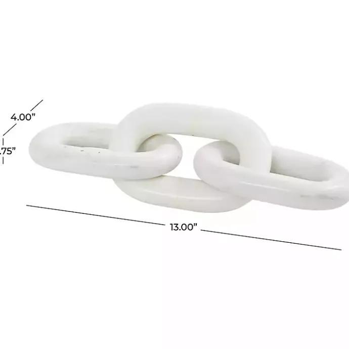 Hot Kirklands Home Marble 3-Link Chain Sculpture White