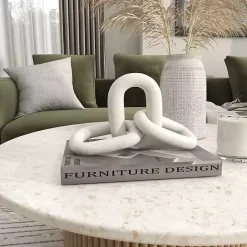 Hot Kirklands Home Marble 3-Link Chain Sculpture White