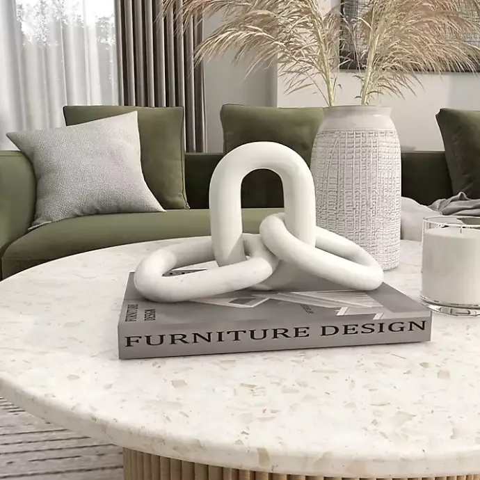 Hot Kirklands Home Marble 3-Link Chain Sculpture White