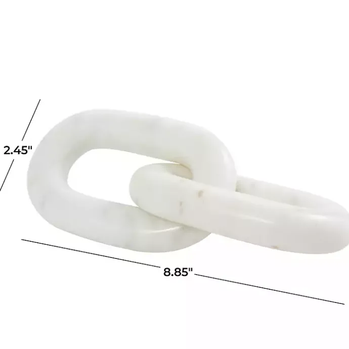 Online Kirklands Home Marble 2-Link Chain Sculpture White