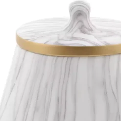 Online Kirklands Home White Marble Oval Jar