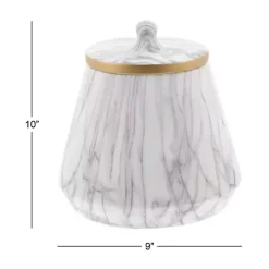 Online Kirklands Home White Marble Oval Jar
