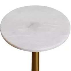 Online Kirklands Home White Marble Top Tapered Base Accent Table, 12 in.