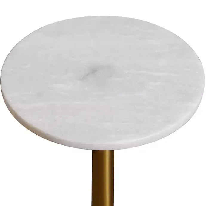 Online Kirklands Home White Marble Top Tapered Base Accent Table, 12 in.