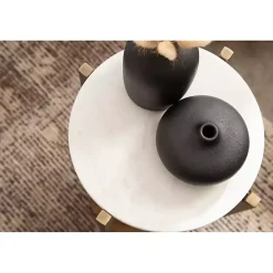 Online Kirklands Home Marble Walnut Accent Table White