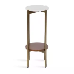 Online Kirklands Home Marble Walnut Accent Table White