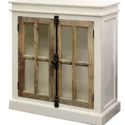 Clearance Kirklands Home White Marengo Windowpane 2-Door Cabinet