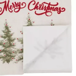 Sale Kirklands Home White Merry Christmas Trees Table Runner