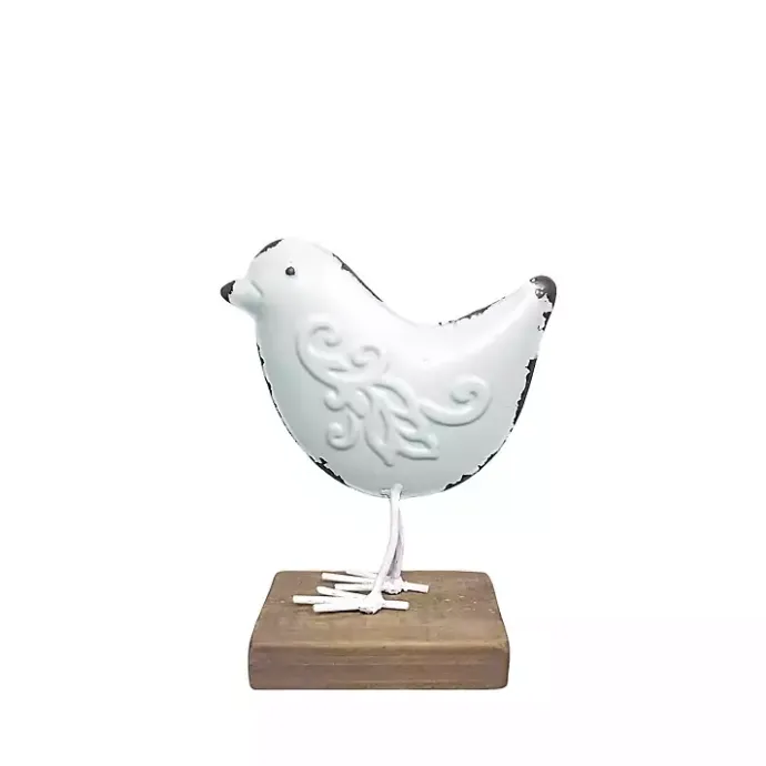 Discount Kirklands Home Metal Bird Statue on Wood Base, 7 in. White