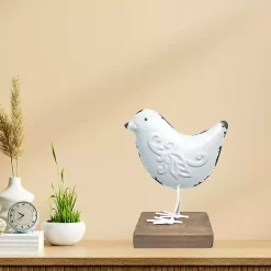 Discount Kirklands Home Metal Bird Statue on Wood Base, 7 in. White