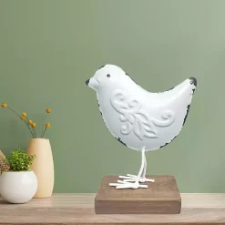 Discount Kirklands Home Metal Bird Statue on Wood Base, 7 in. White