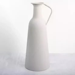 New Kirklands Home Metal Jug Floor Vase, 20 in. White