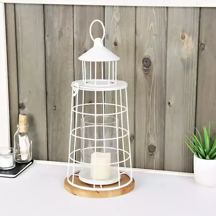 Sale Kirklands Home Metal Lighthouse Lantern, 15 in. White