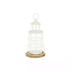 Kirklands Home Metal Lighthouse Lantern, 12 in. White
