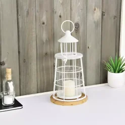 Kirklands Home Metal Lighthouse Lantern, 12 in. White