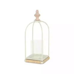Kirklands Home Metal Rope Wrapped Lantern White