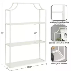 Best Kirklands Home Metal Scalloped 3-Tier Glass Wall Shelf White
