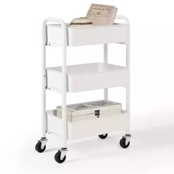 Clearance Kirklands Home Metal 3-Tier Organizer Storage Cart White