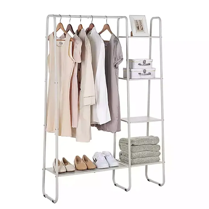Online Kirklands Home Metal 4-Tier Shelf Clothing Rack White