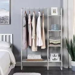 Online Kirklands Home Metal 4-Tier Shelf Clothing Rack White