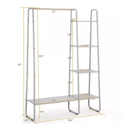 Online Kirklands Home Metal 4-Tier Shelf Clothing Rack White