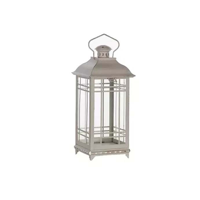 Hot Kirklands Home Metal Windowpane Lanterns, Set of 3 White