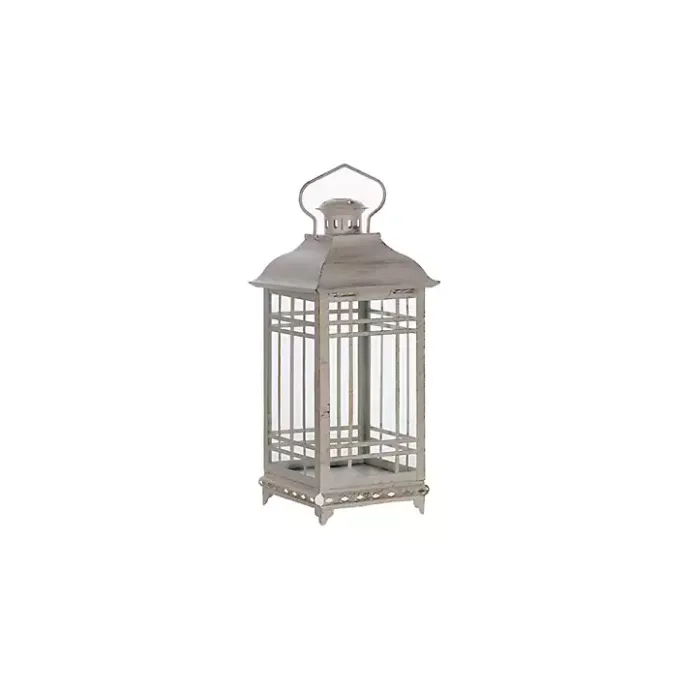 Hot Kirklands Home Metal Windowpane Lanterns, Set of 3 White