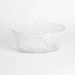 Sale Kirklands Home Metal Wire Basket with Handle White