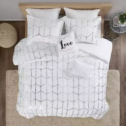 New Kirklands Home White Metallic 4-pc. Twin/Twin XL Comforter Set