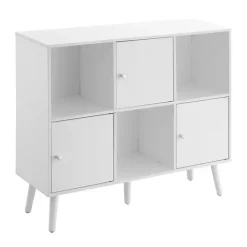 Sale Kirklands Home Mid-Century Modern Cubby Cabinet White