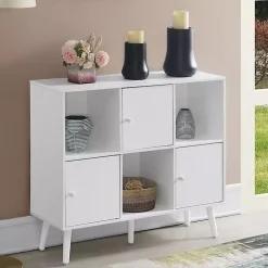 Sale Kirklands Home Mid-Century Modern Cubby Cabinet White