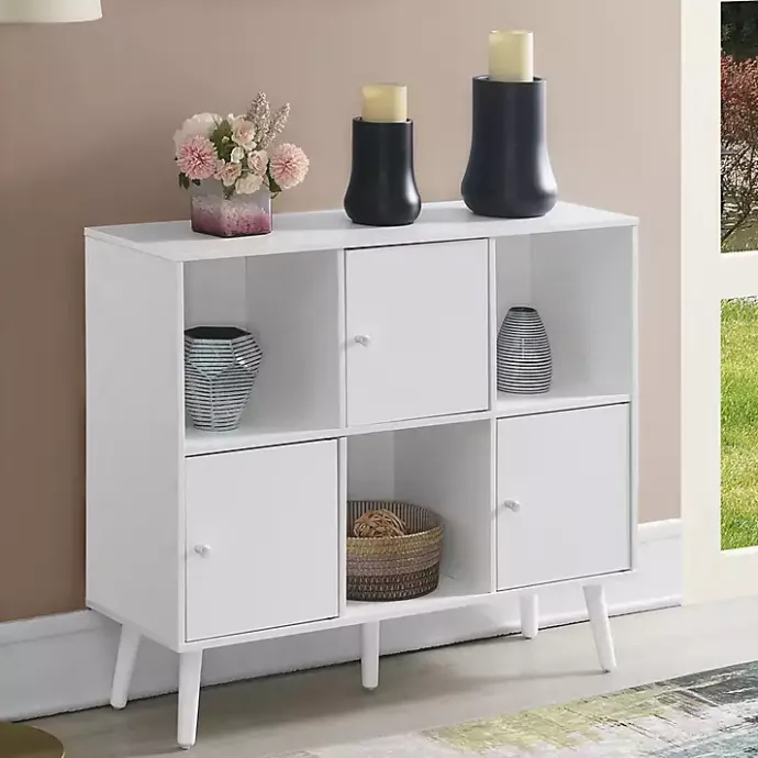 Sale Kirklands Home Mid-Century Modern Cubby Cabinet White