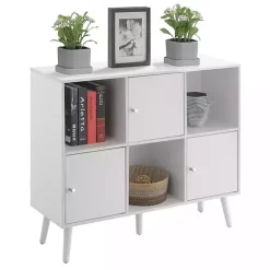 Sale Kirklands Home Mid-Century Modern Cubby Cabinet White