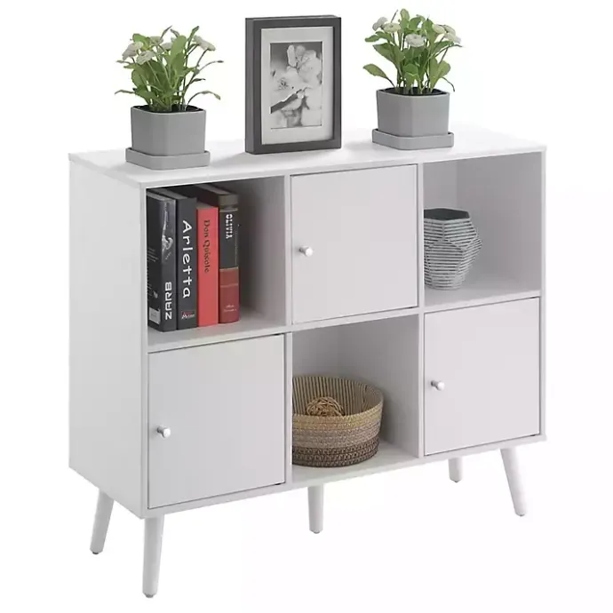 Sale Kirklands Home Mid-Century Modern Cubby Cabinet White