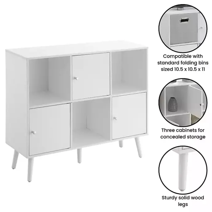 Sale Kirklands Home Mid-Century Modern Cubby Cabinet White