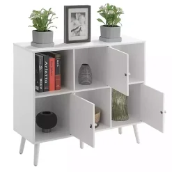 Sale Kirklands Home Mid-Century Modern Cubby Cabinet White