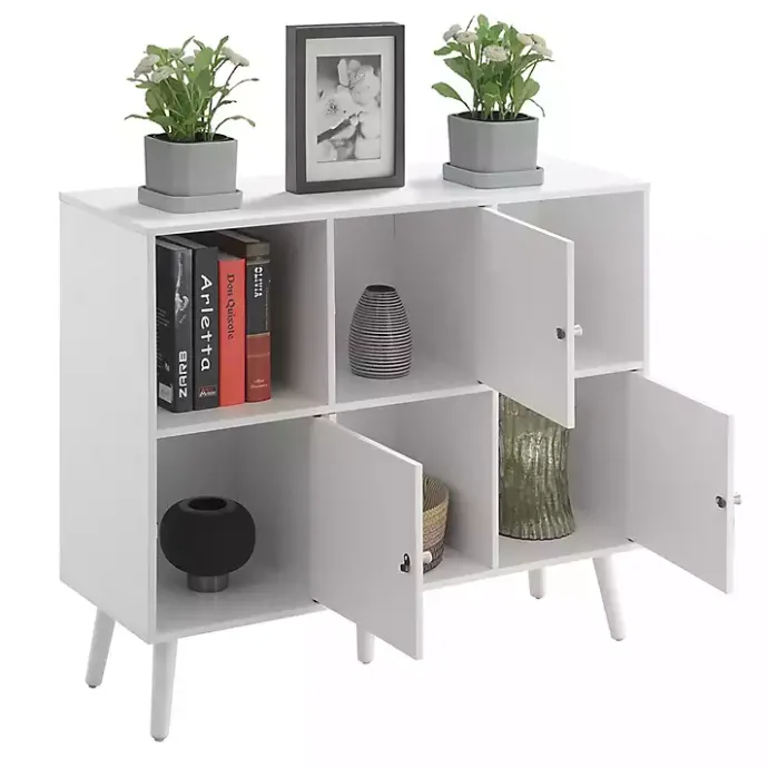 Sale Kirklands Home Mid-Century Modern Cubby Cabinet White