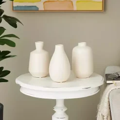 Outlet Kirklands Home Minimalist Ceramic Vases, Set of 3 White