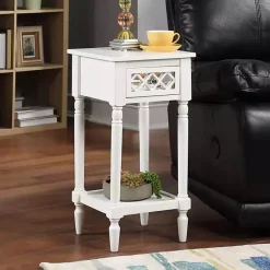Best Kirklands Home Mirrored Drawer Square Accent Table White
