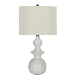 Best Kirklands Home White Modern Spindle Table Lamp Ivory