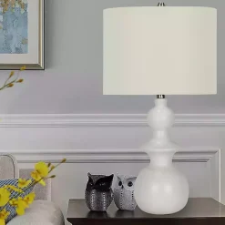 Best Kirklands Home White Modern Spindle Table Lamp Ivory